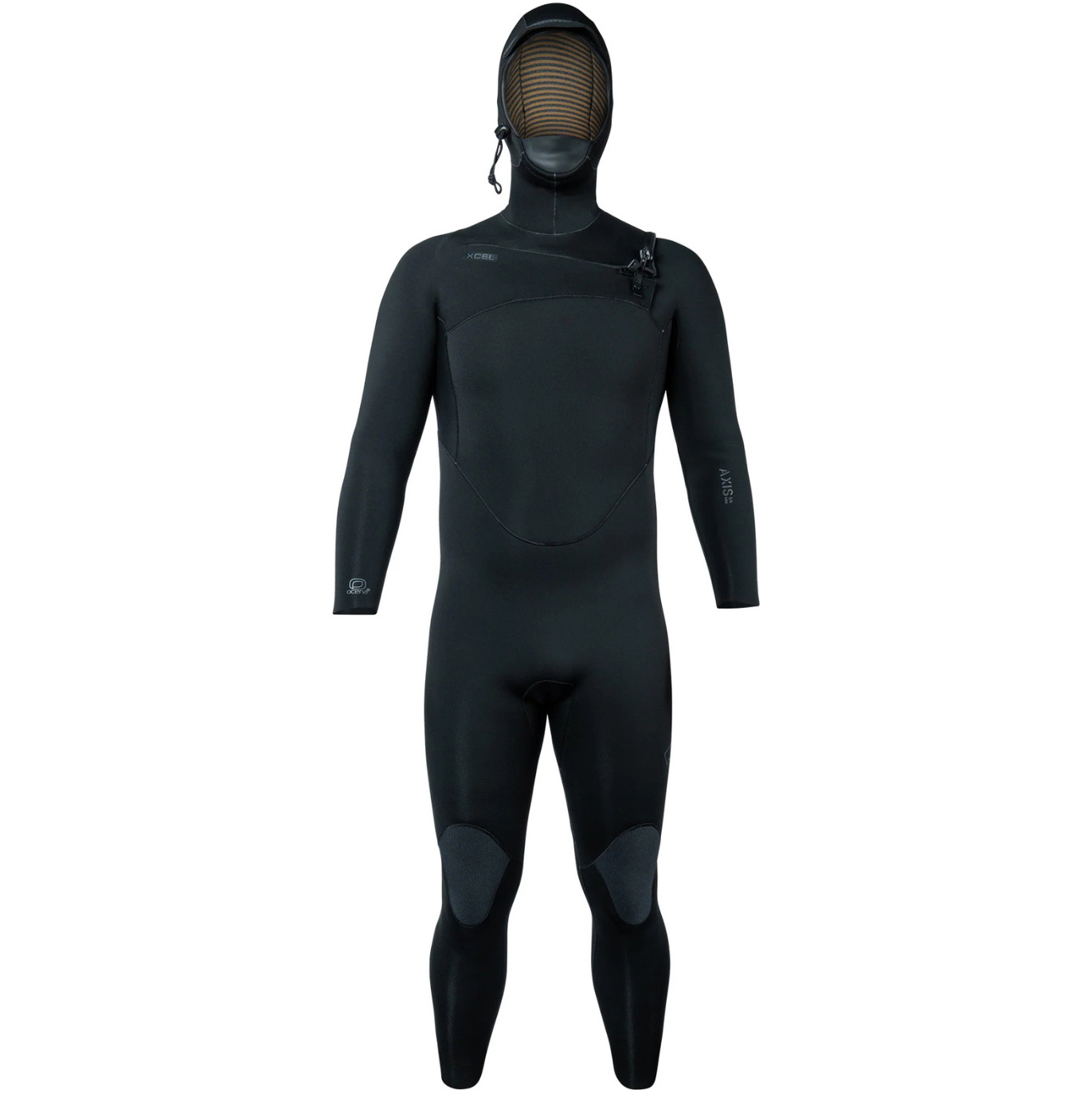 2026 Xcel Mens Axis 5/4mm Hooded Chest Zip Wetsuit ME54ZAH5 - Black